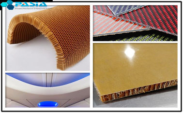 China Folhas do favo de mel de Kevlar do teste padrão do Weave liso para a parede de separação do avião fornecedor
